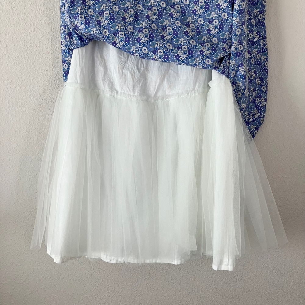 J CREW Liberty Fabric Floral Midi Skirt 8 Ditsy Cotton Cottage Coquette Blue - Picture 5 of 11